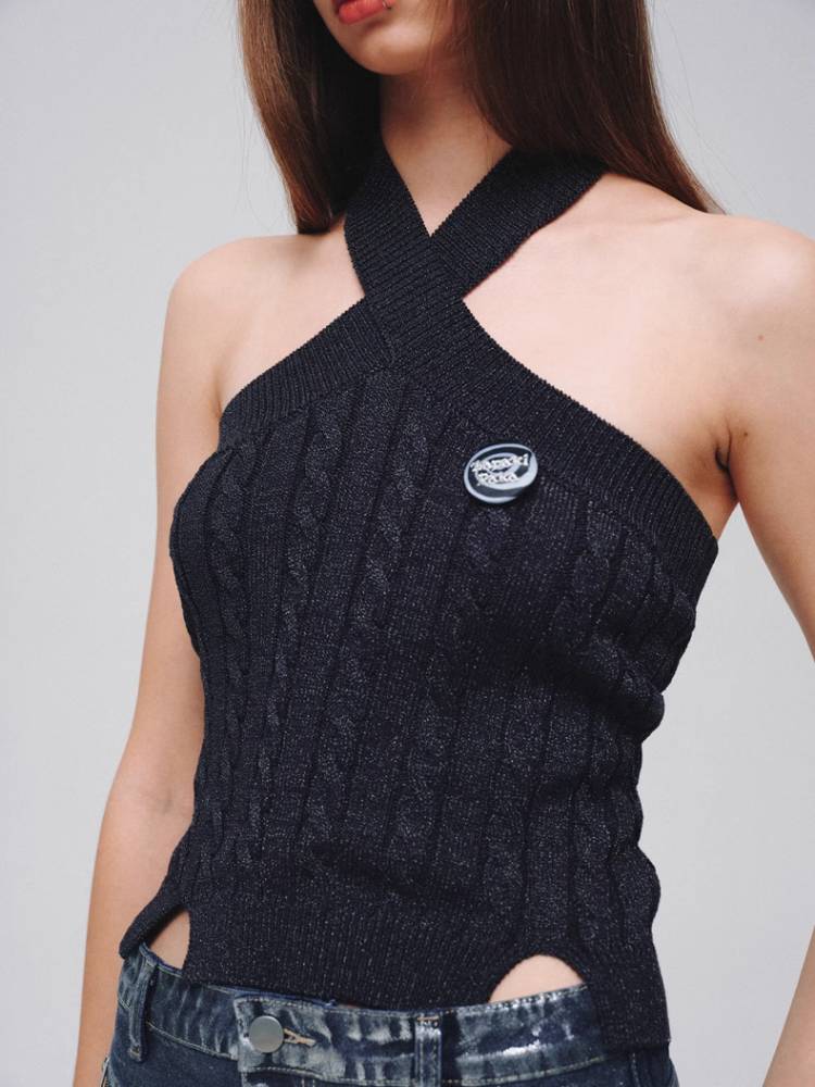 Knit halter vest【s0000008386】