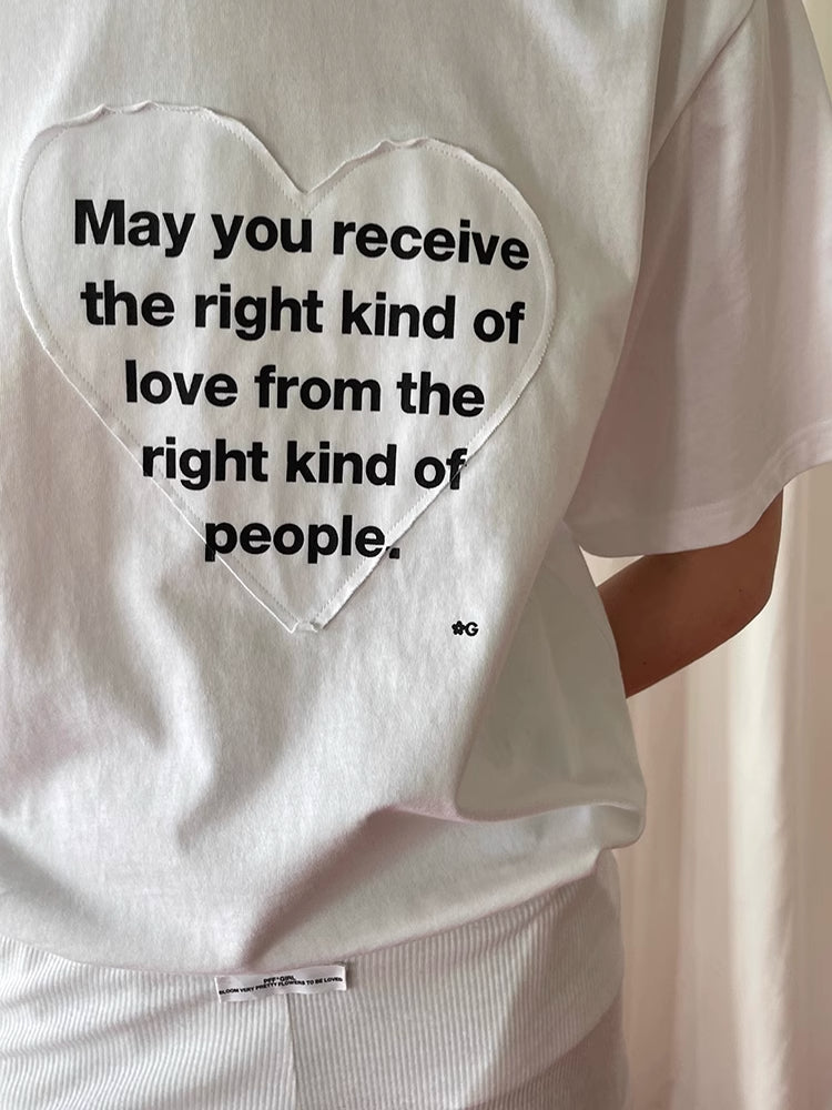 Printed Love Cotton T-Shirt【s0000006515】