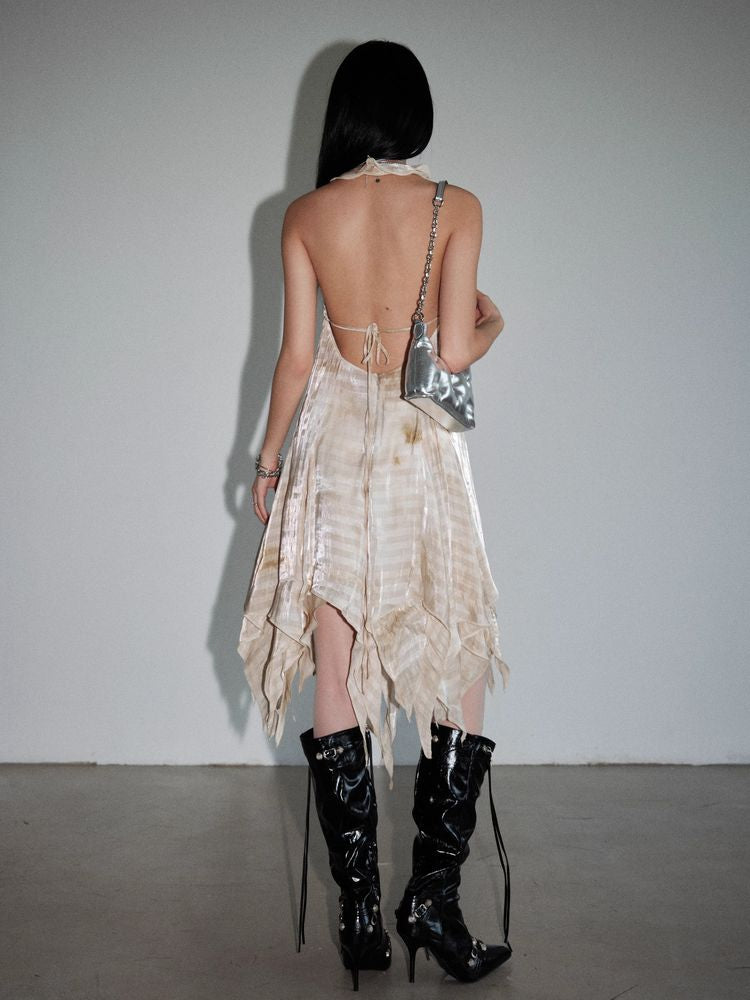 Halter neck backless dress【s0000009458】