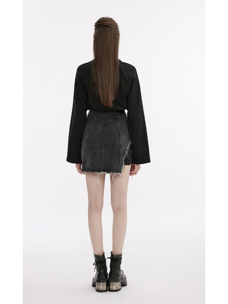 American retro high waist slit denim skirt 【s0000002237】