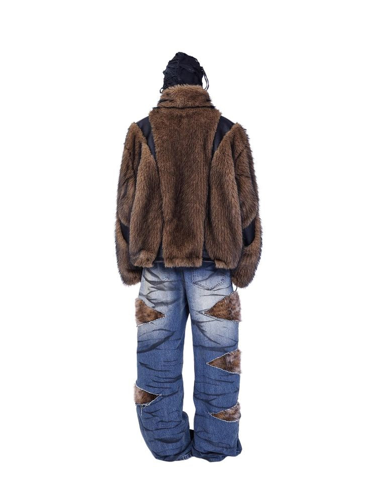 Leopard print loose denim pants【s0000011535】