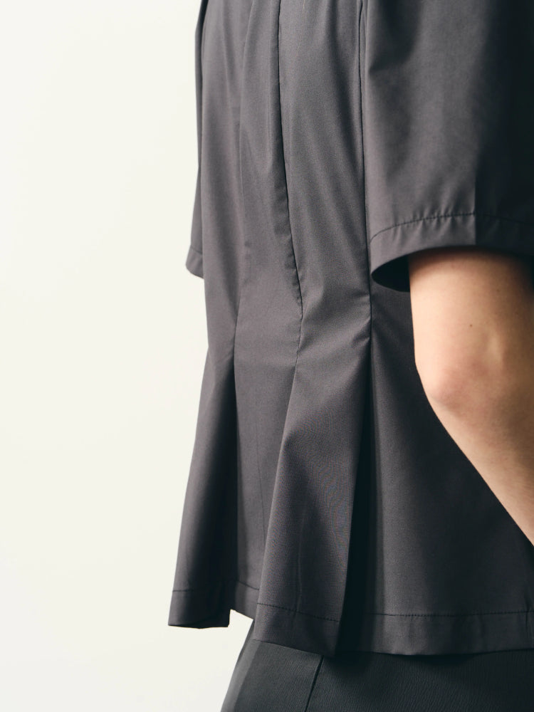 Short sleeve zipper slim shirt【s0000007329】