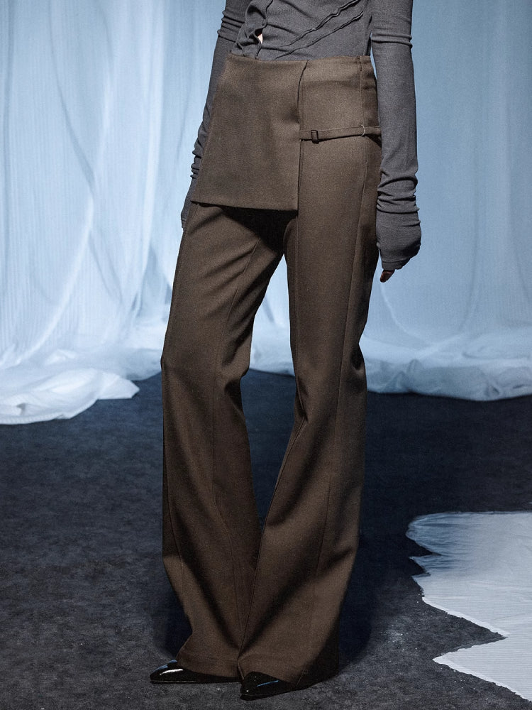 Fake two piece slim fit pants【s0000007435】