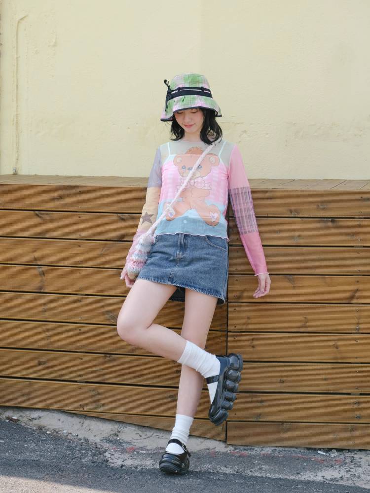 Plaid sun hat【s0000008339】