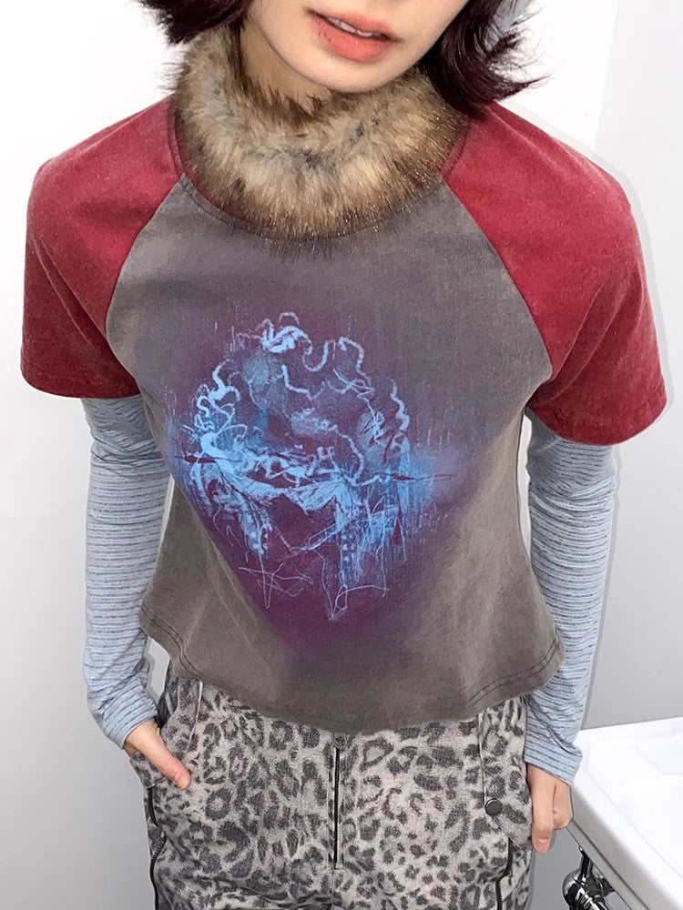 Washed raglan sleeve long T-shirt【s0000011553】