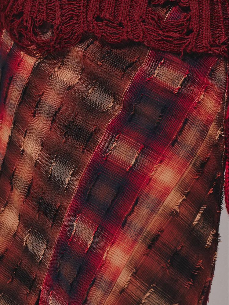 Plaid fishtail skirt【s0000011458】