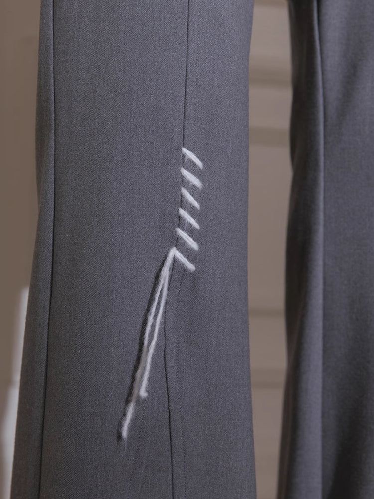 Handmade wool low waist pants【s0000005787】