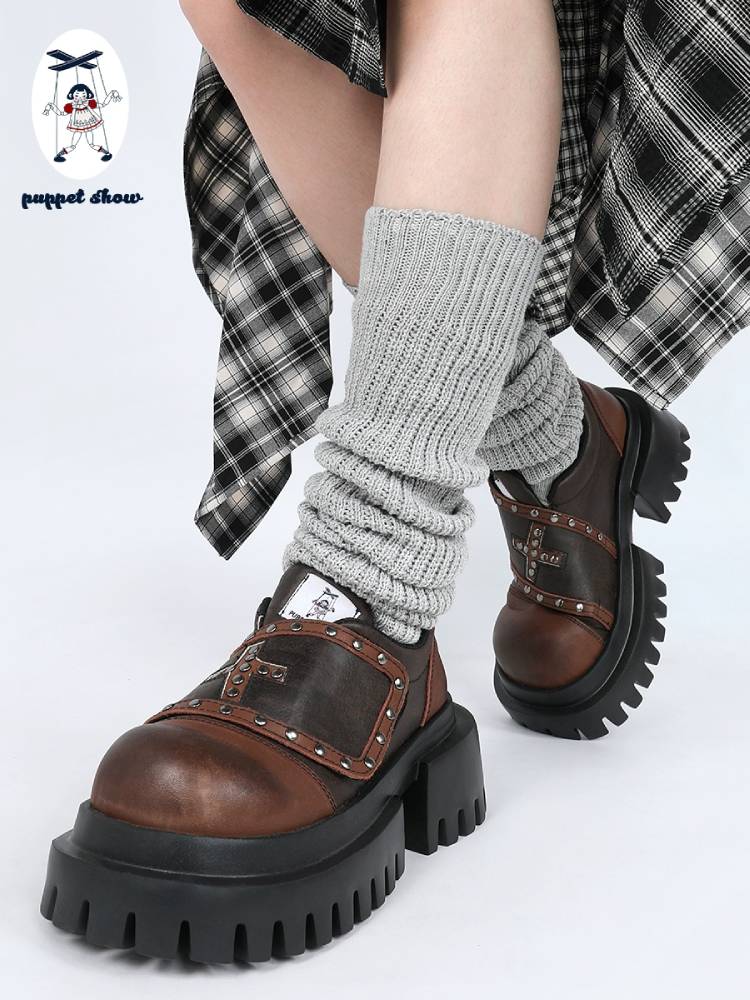 Platform leather shoes【s0000011448】