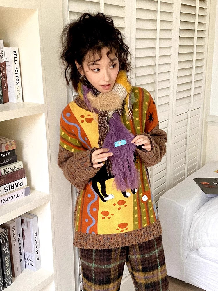 Soft striped scarf【s0000011115】