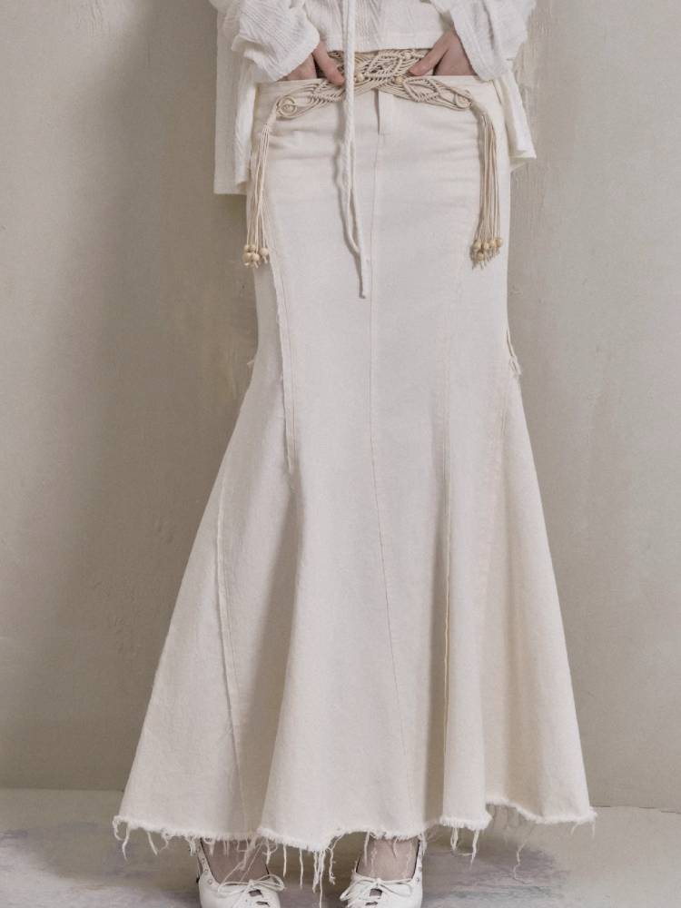 Long denim skirt【s0000009246】