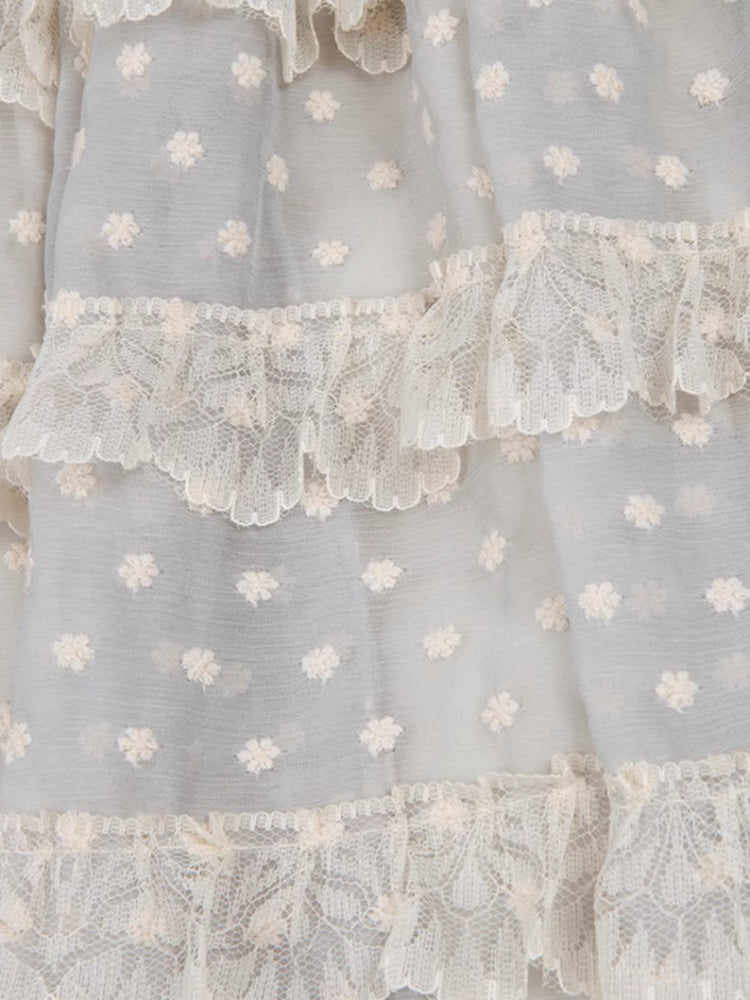 Embroidered silk cotton skirt【s0000006880】