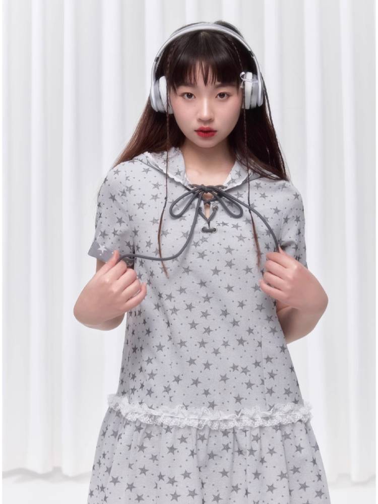 Hooded lace dress【s0000008034】