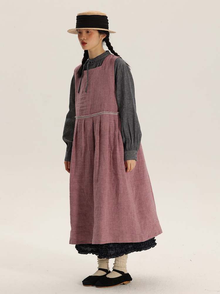 Yarn-Dyed Stripe Linen Bow Tie Shirt【s0000006900】