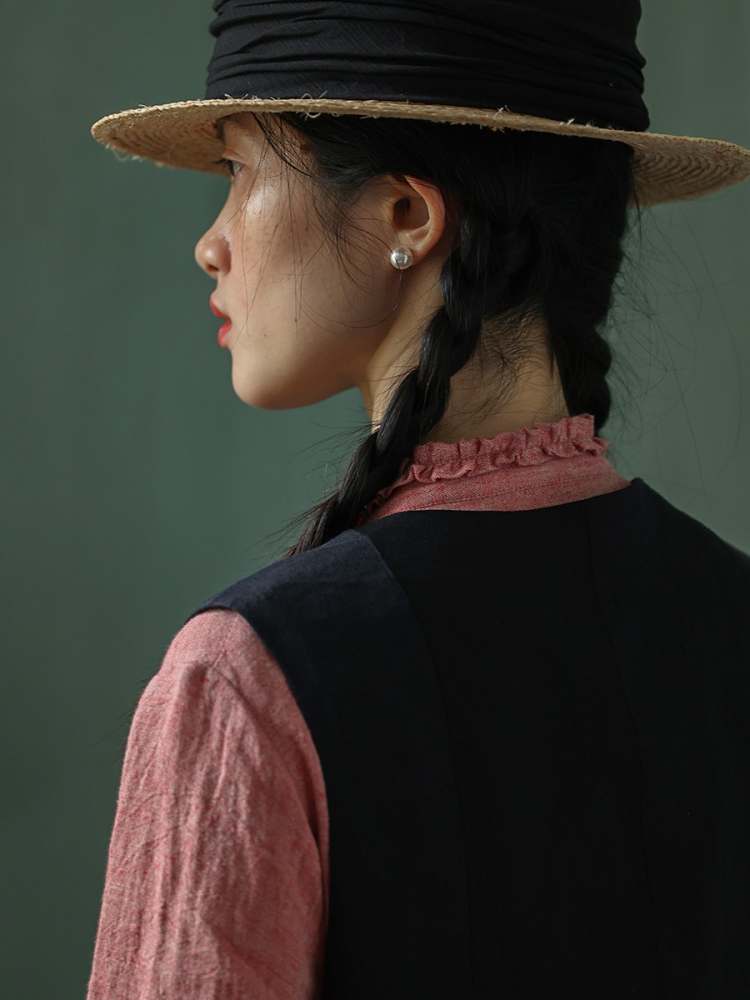 Yarn-Dyed Pocket Button Vest【s0000006907】