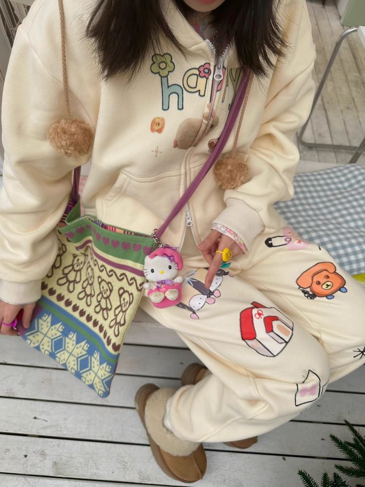 Original print loose sports sweatpants【s0000005353】