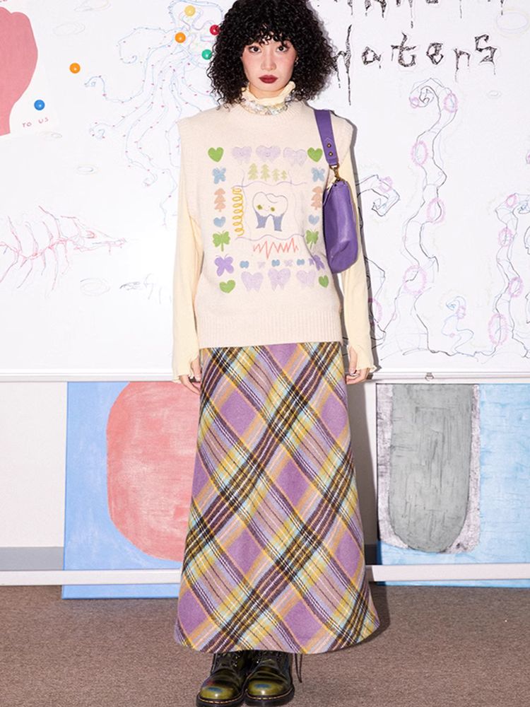 Printed loose sweater vest【s0000005540】