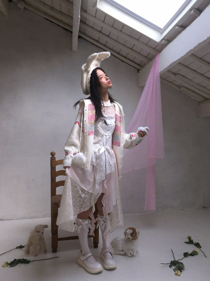 Rabbit-Eared Bendable Lace Beret【s0000014524】