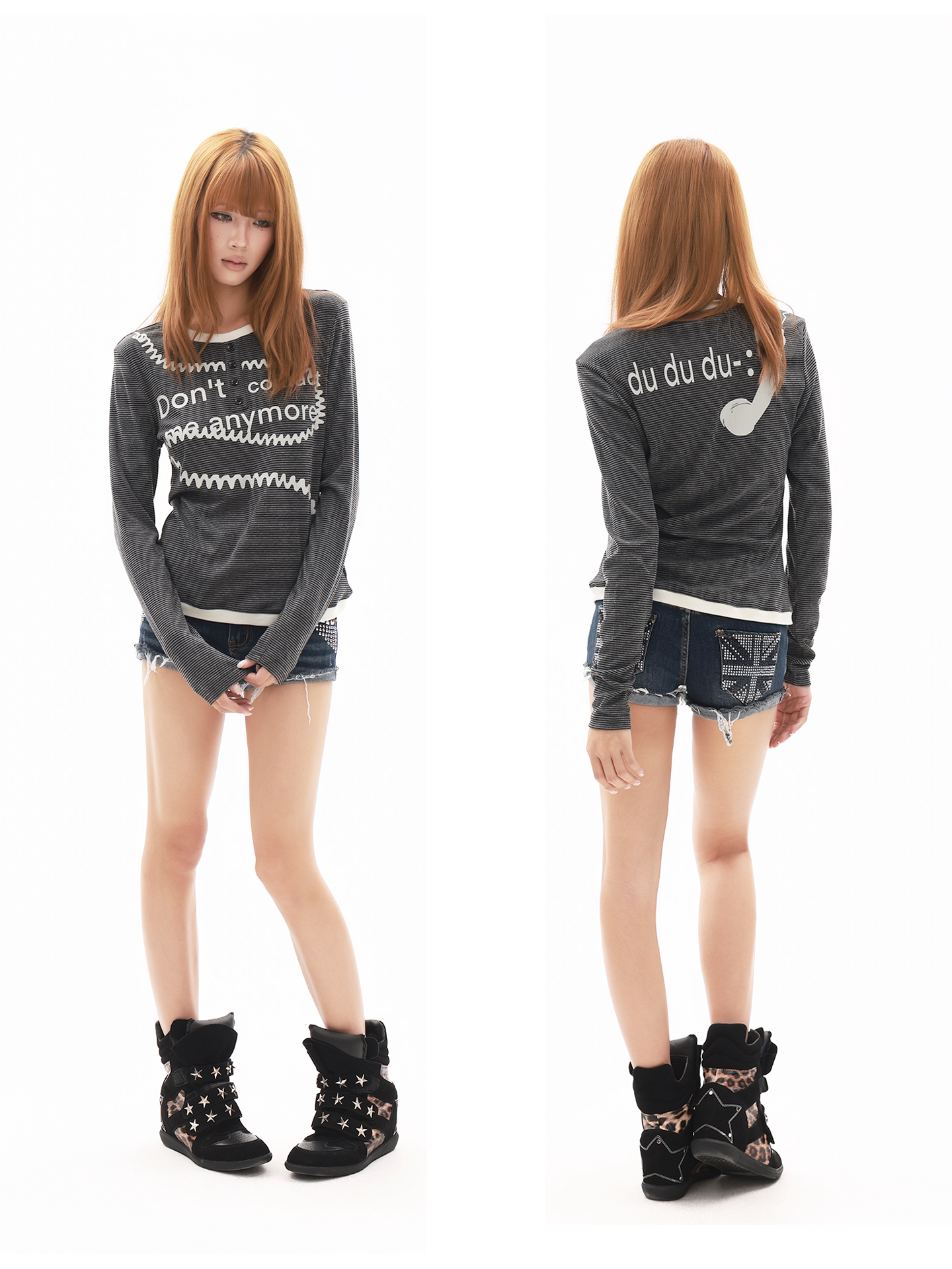 Slogan Silkscreen Print T-Shirt【s0000018318】