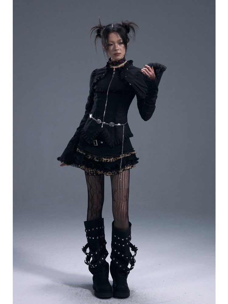 Gothic Frill Zip-Up Bell Sleeves Jacket【s0000011880】