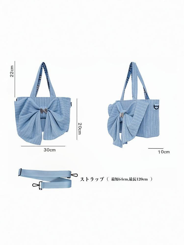 Big Ribbon Denim Tote Large-Capacity Crossbody Bag 【s0000012117】