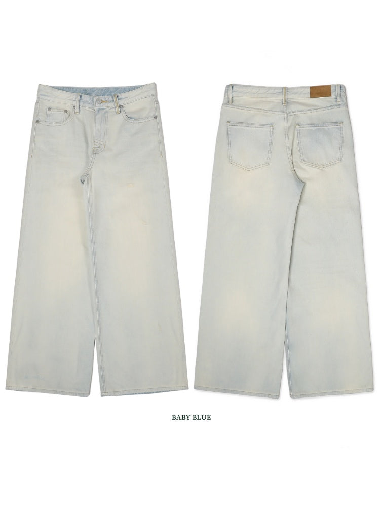 Summer Refreshing Vintage Distressed Creased Loose Denim Pants Half/Long【s0000012731】