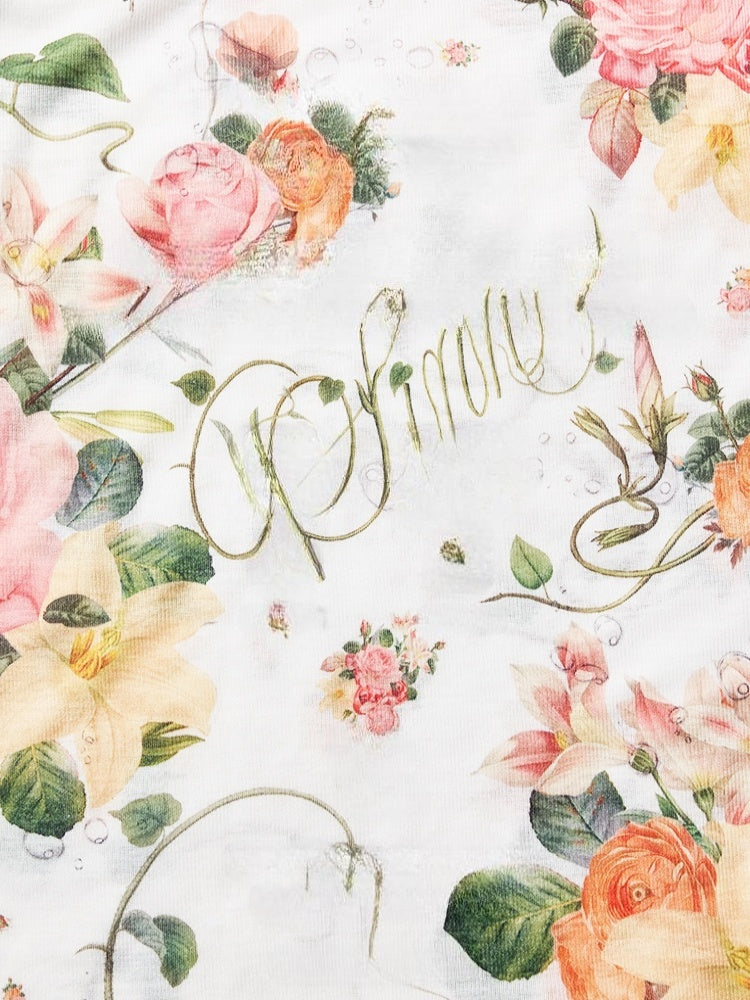 Floral All Over Print Off Shoulder Sheer Midi Slim Long Sleeved Cover Up【s0000012886】