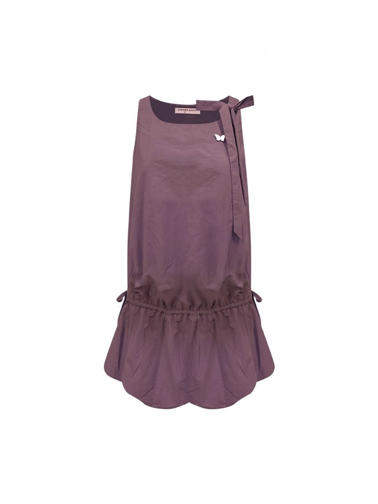 Lace-Up Bud Hem Cinched Camisole Dress【s0000013064】