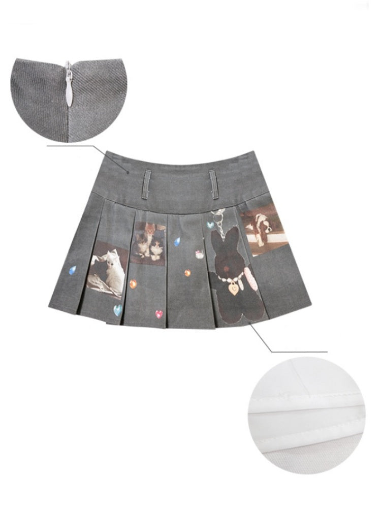 Animal Print High Waist Pleated Skirt【s0000013105】