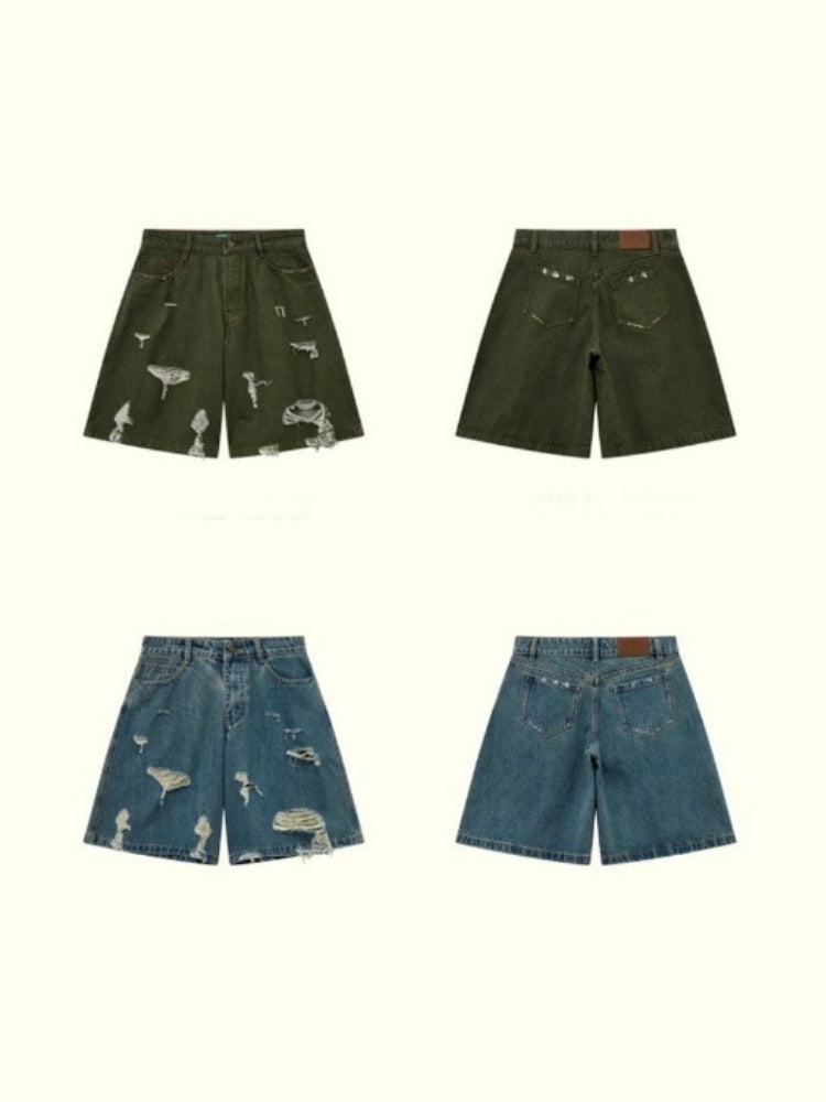 Ripped Denim Middle Pants【s0000013401】