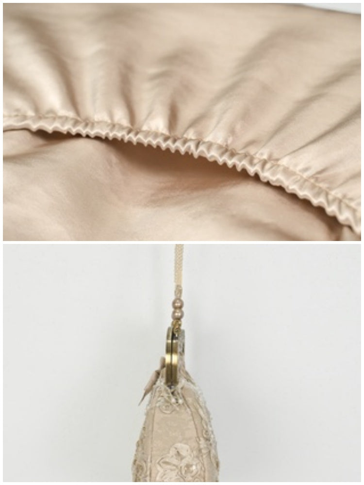 Love French Rococo Elegant Plate Embroidery Antique Feeling Handbag【s0000013569】