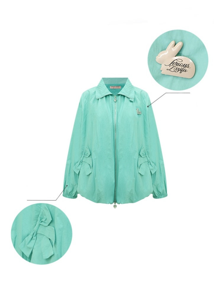 Ribbon Pocket Double Zip Loose Jacket【s0000013781】