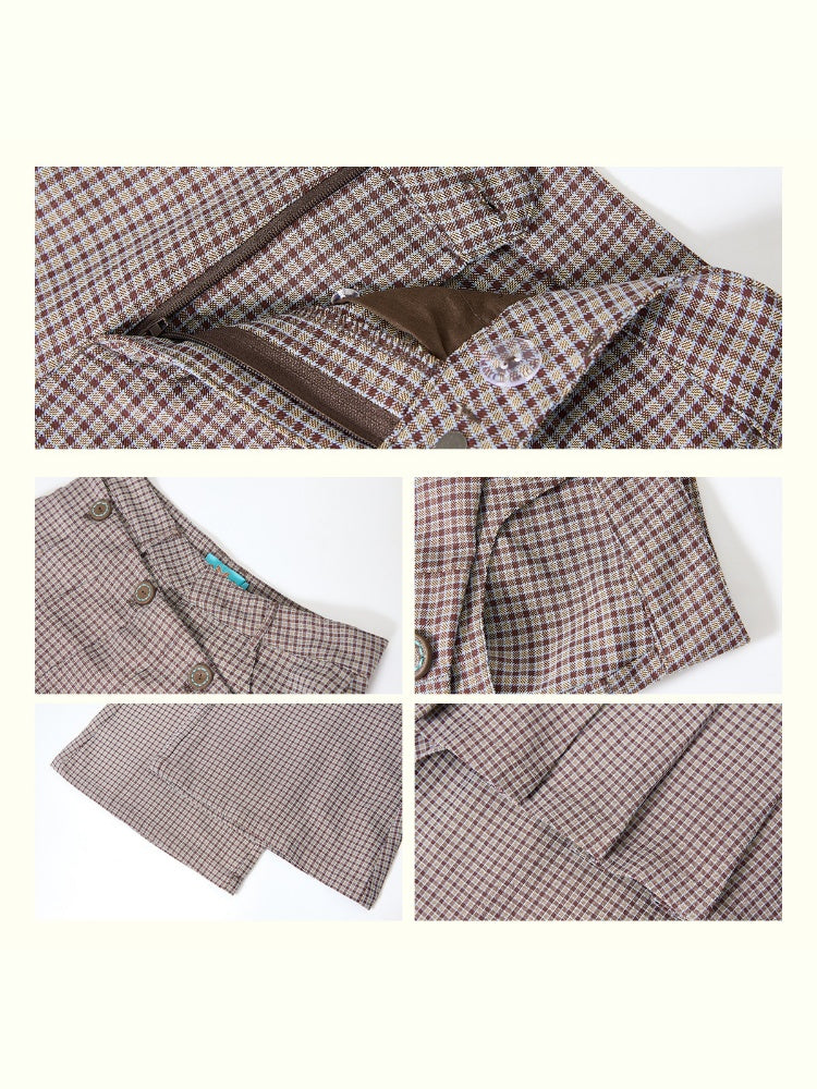 "Cafe Old House" Can Be Detached With Two Plaid Skirts & Bootcut Pants【s0000013824】