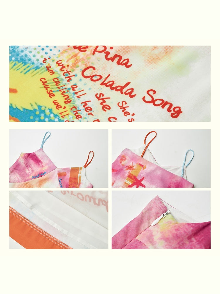 "Coconut Grove Fragrance" Colorful Printed Camisole Dress【s0000013836】