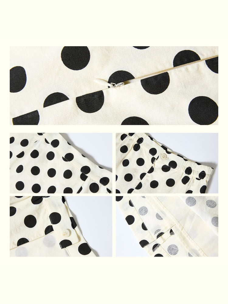 "Girl's Letter" Polka Dot Art Sense Retro Casual Skirt【s0000013847】