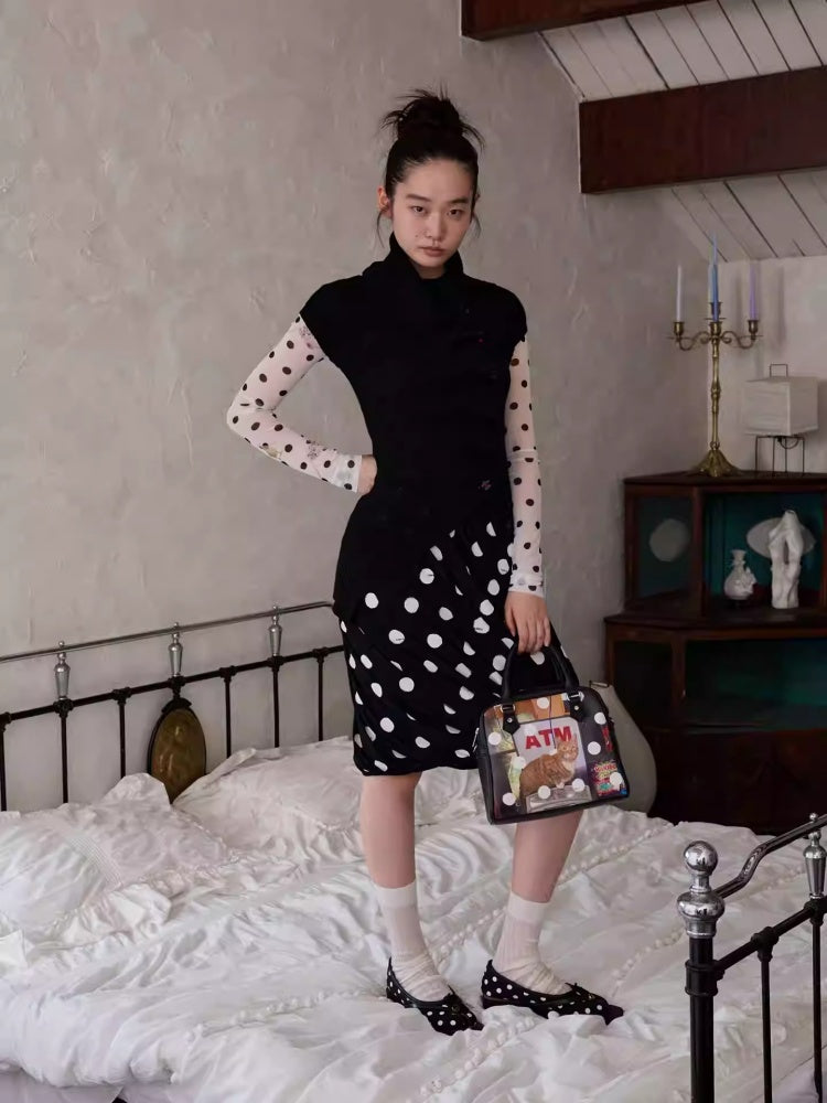 Slanted Placket Irregular Pile Collar Sense Slim Waist Lazy Knit Cardigan【s0000014227】