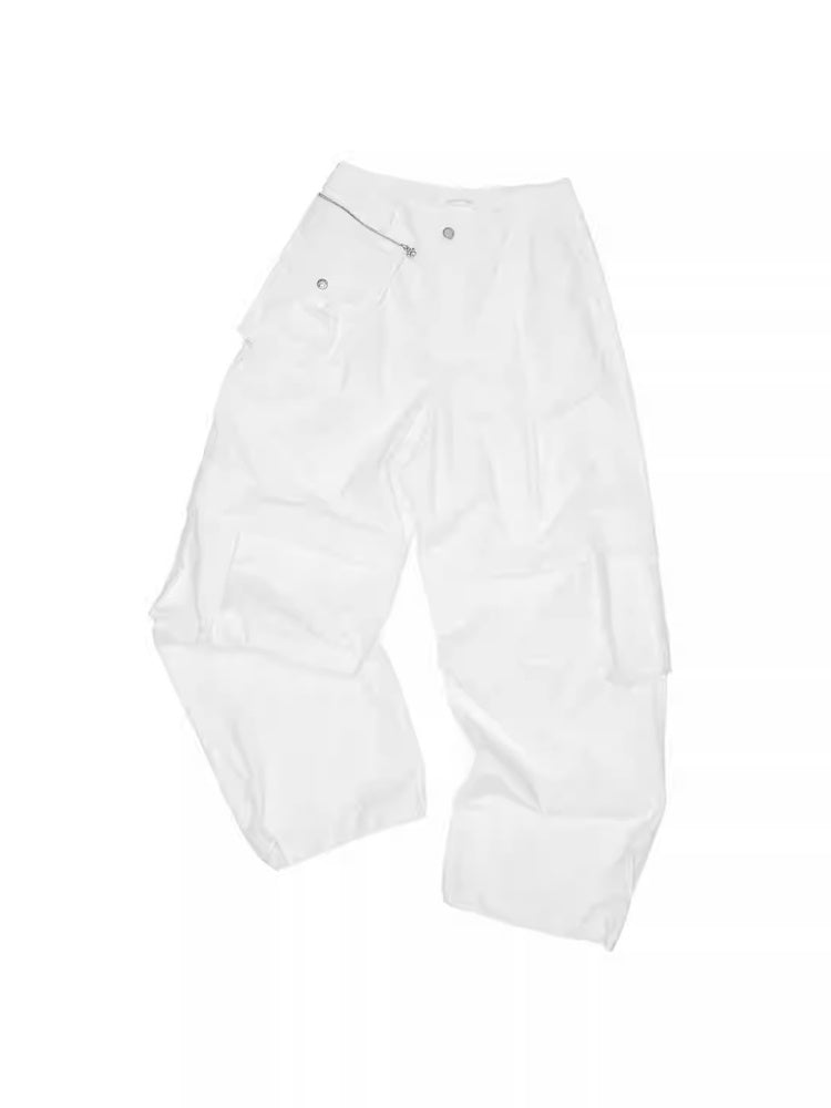 Embroidered Jacquard Multi-Pocket Luggage Three-Dimensional Shirring Design Balloon Cargo Pants【s0000014228】