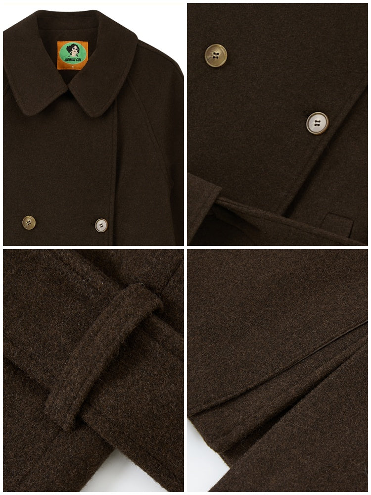"Retro Roaming" Retro Casual Raglan Sleeve Mid-Length Wool Coat【s0000014282】