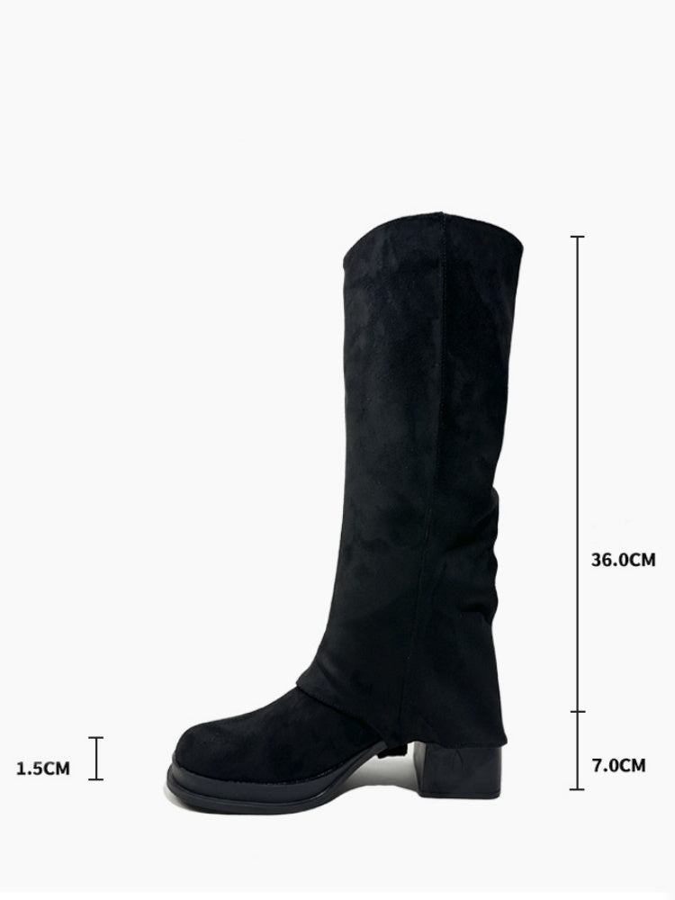 Thick Sole Slimming Fashion Boots Spice Girls Thick Heels Sweet Cool Y2k Vintage Short Martin Boots【s0000014289】