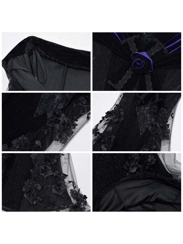 Day Of Mourning Gothic Gorgeous Embroidered Mermaid Skirt Dress Long Skirt Halloween【s0000014317】