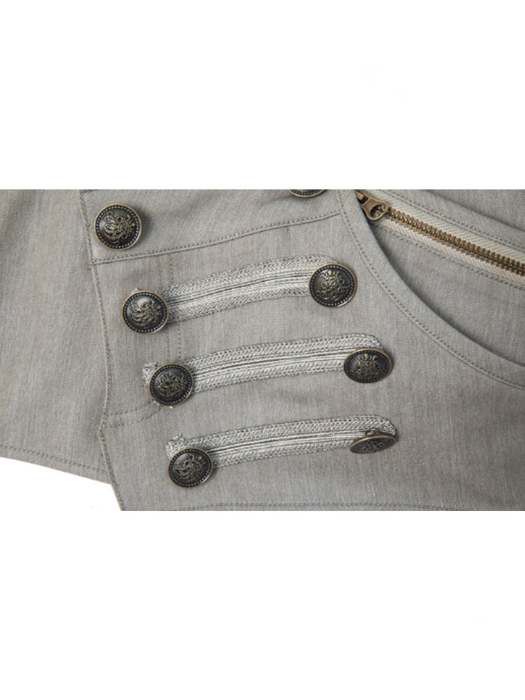 Pumpkin Puffy Three-Dimensional Cut Metal Buckle Cargo Style Asymmetrical Short Skirt【s0000014549】