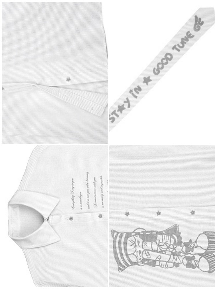 Playful Sweet Cool Original Comic Print Shirts Niche Tie【s0000014793】