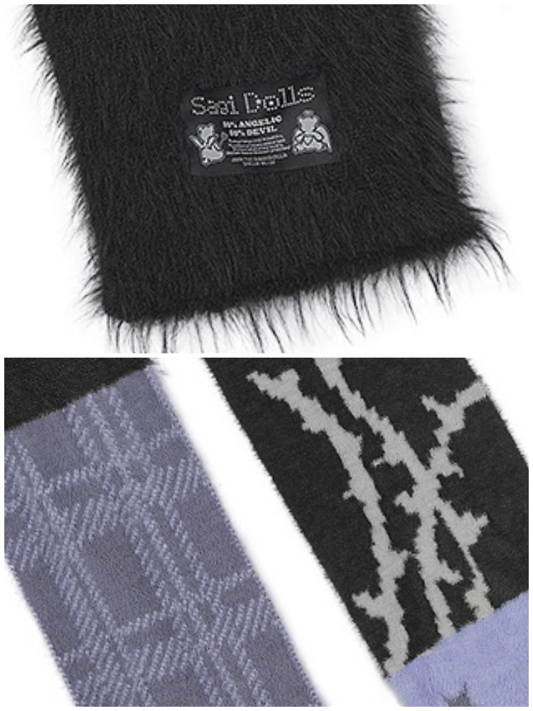 Original Jacquard Imitation Mink Fur Spliced Scarf Thickened Warm【s0000014802】