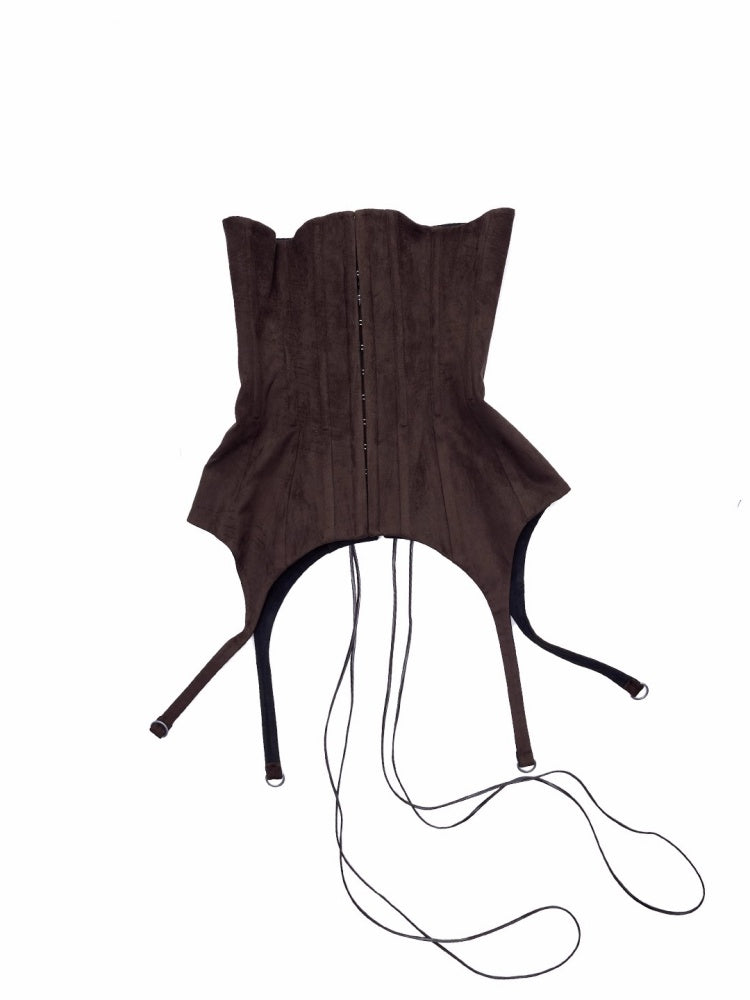 Vintage Suede Fleece Strap Garter Belt Waist Seal Slimming Bandeau【s0000014965】