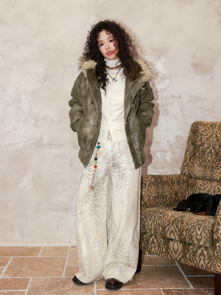 Gradient Blended Leopard Print Wide-Leg Loose Floor-Length Pants【s0000014995】