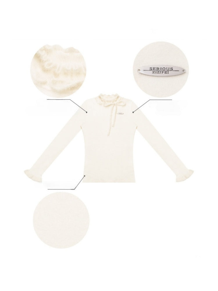 Bow Fungus Slim Knitwear Base Shirt【s0000015243】
