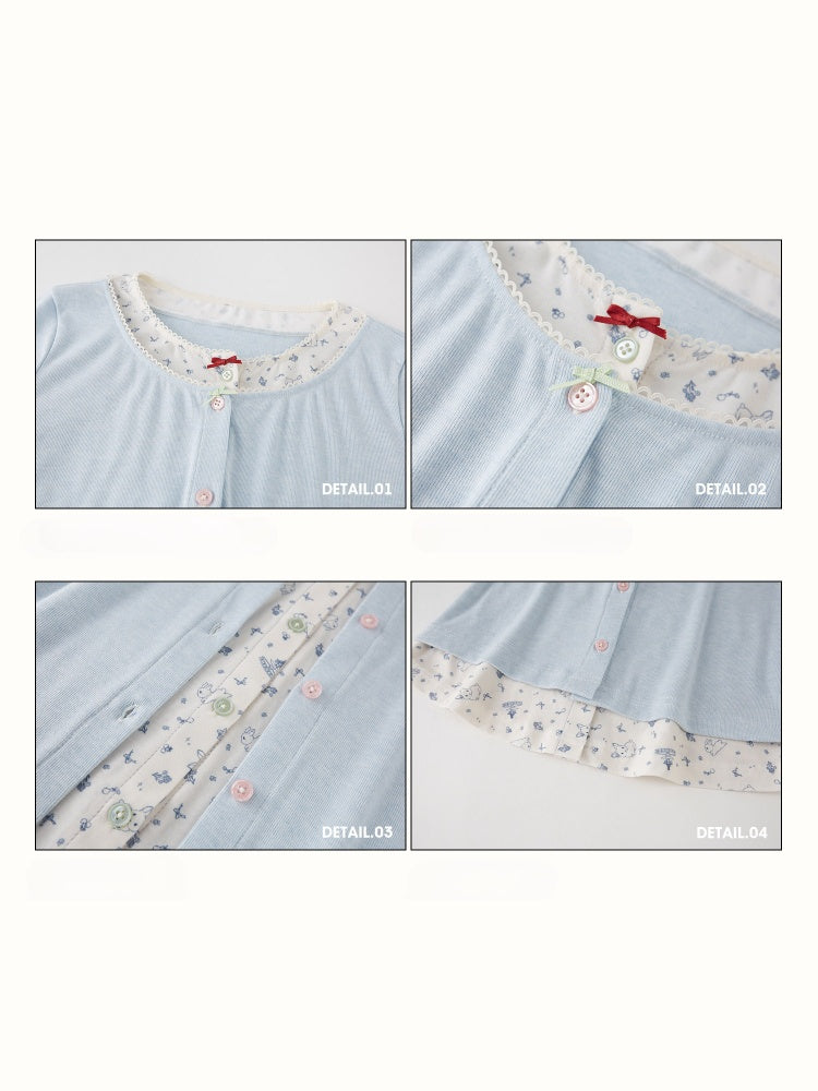 Fake Two Pieces Slim Original Printed Cardigan【s0000015332】