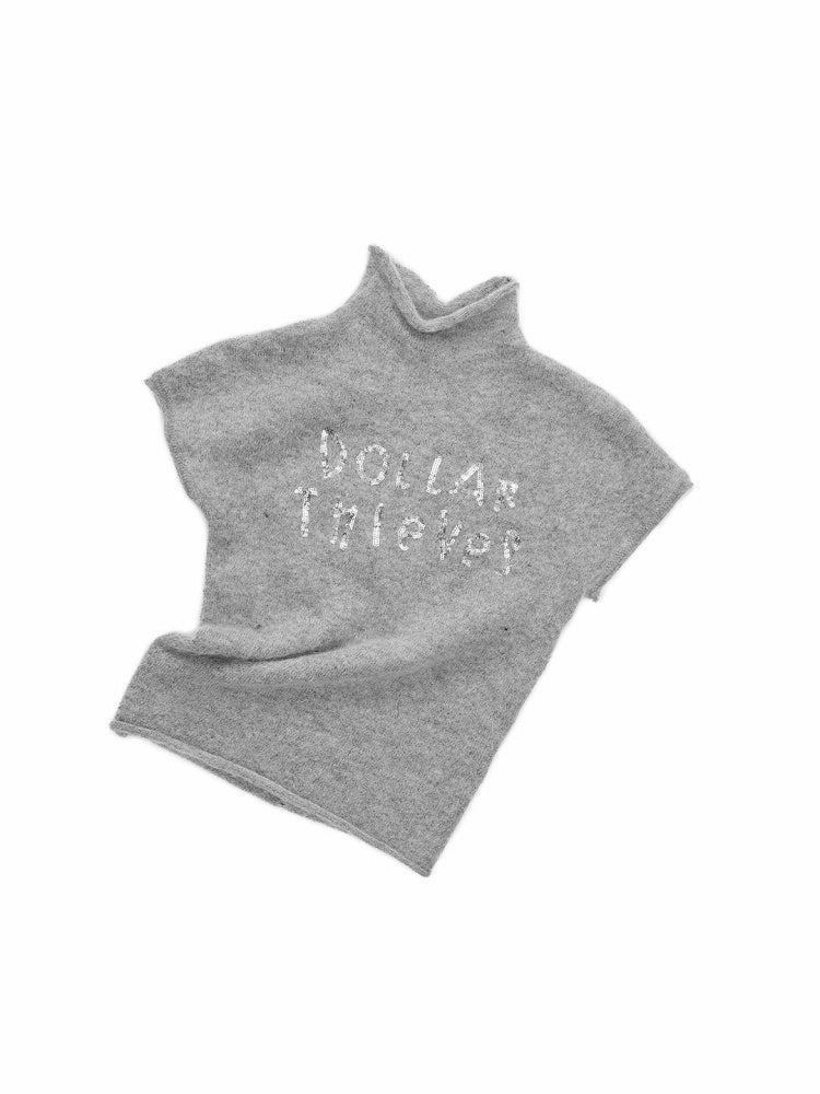 Mohair Beaded Embroidered Small Turtle-Neck Knitted Short-Sleeved Sweater【s0000015502】