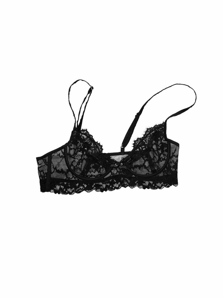 Lace Mesh Sexy Gathering Lingerie Soft Underwire Thin Strap Corset【s0000015512】