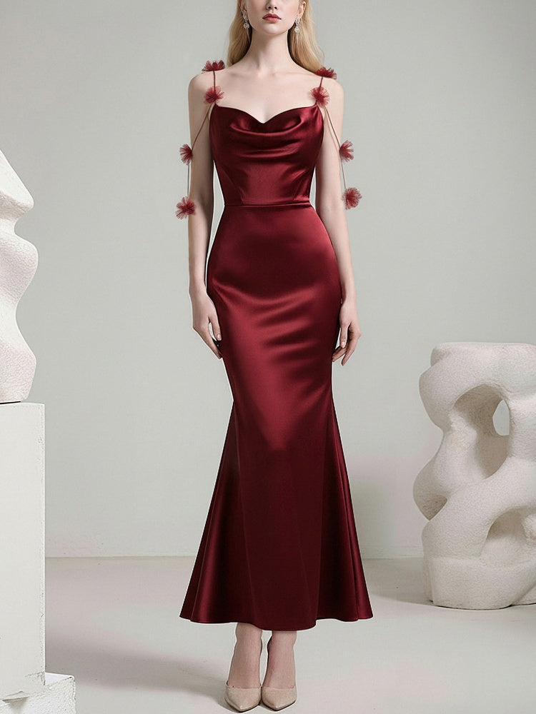 Sleeveless Heart Swing Collar Mermaid Dress【s0000015837】