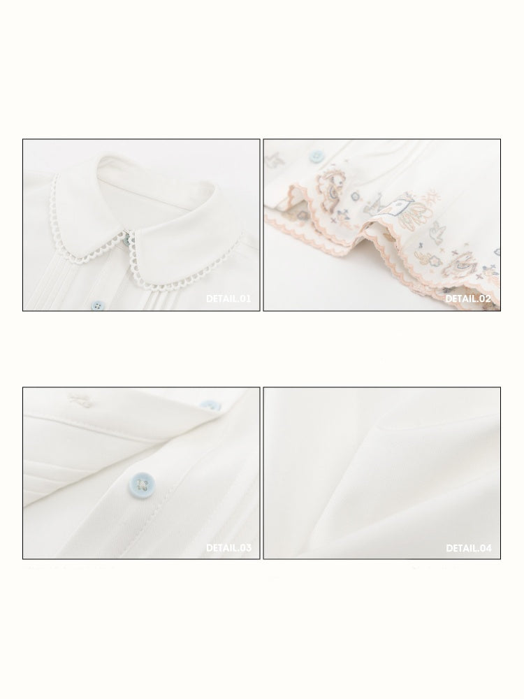 Handmade Embroidery Cute Playful Doll Collar Blouse【s0000016039】